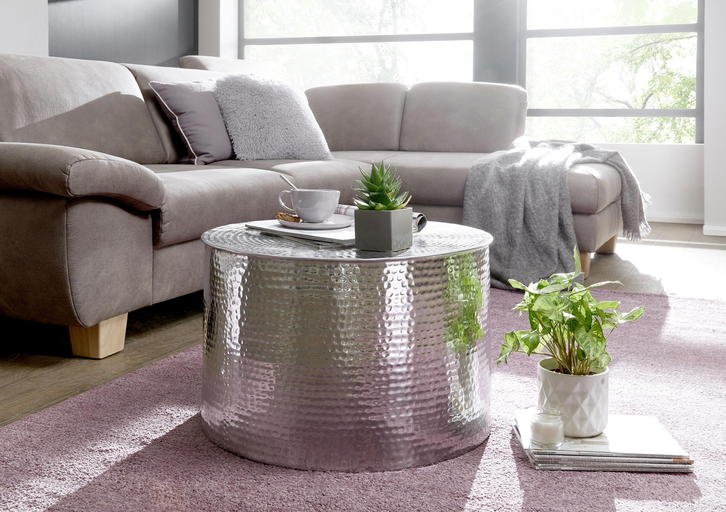 MID.YOU Couchtisch Aluminium Rahi, Silberfarben