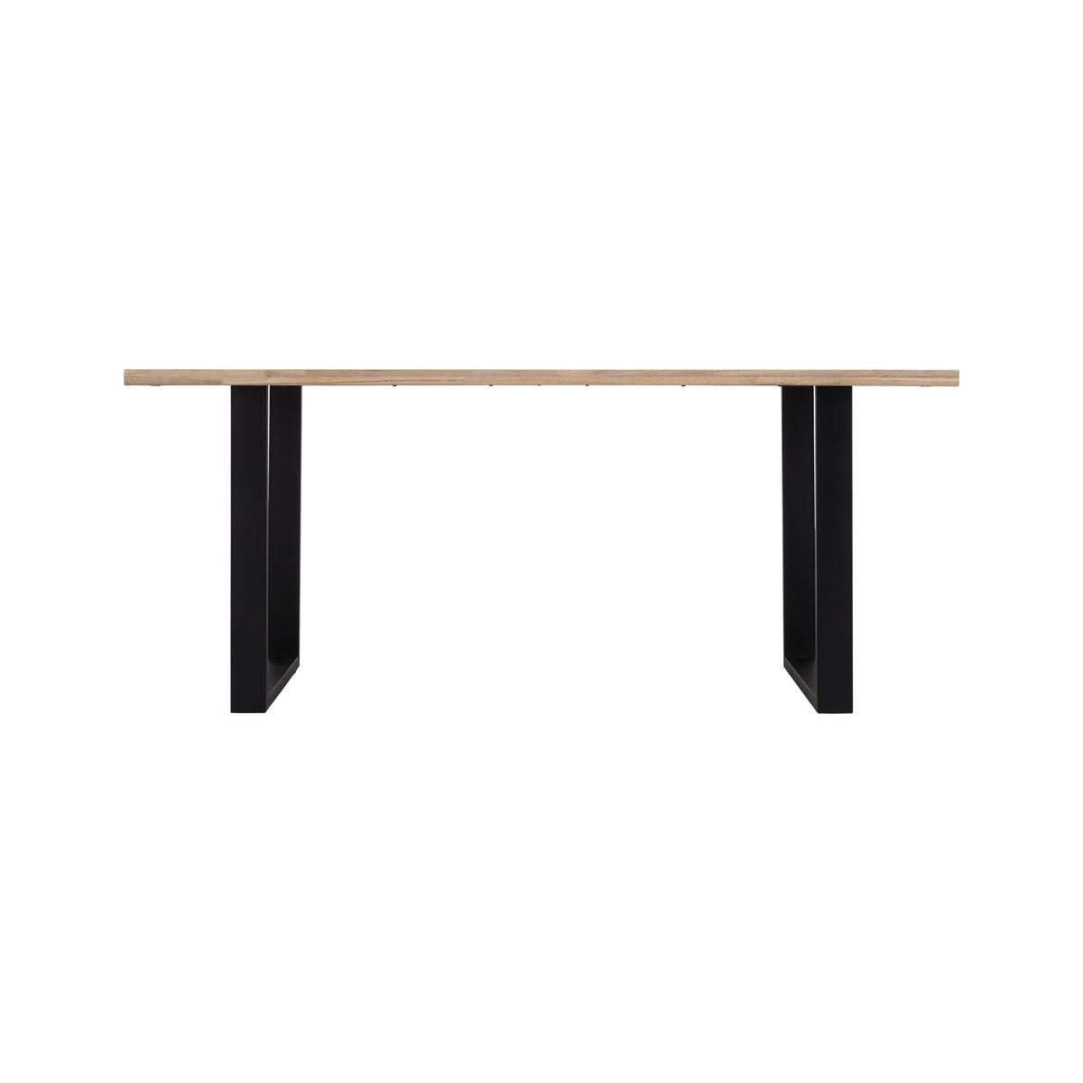 Jídelní stůl VALERIO 180x90 cm - černá/barvy dubu, Moderní, kov/dřevo (180/90/76cm) - Bessagi Home
