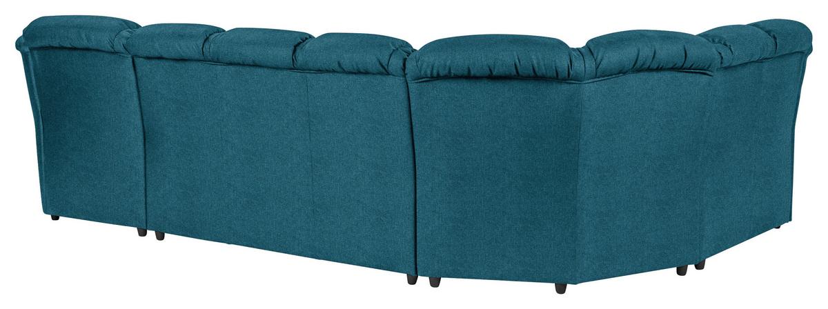 Wohnlandschaft Boston Blau Chenille - Blau/Schwarz, KONVENTIONELL, Textil (216/333/165cm) - Livetastic