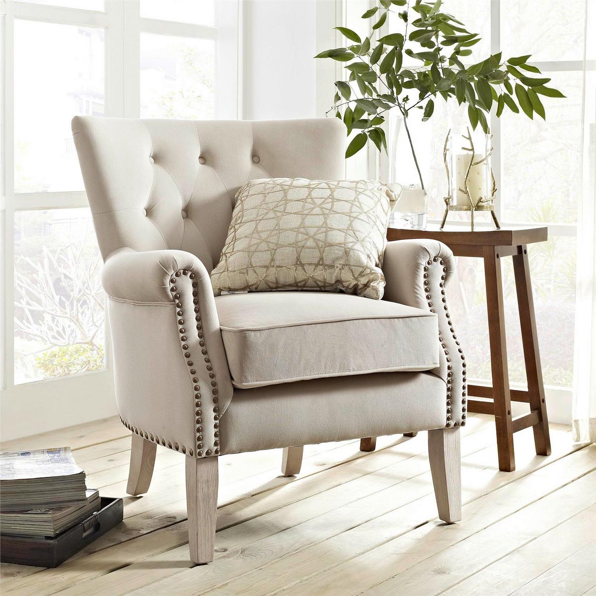 Ohrensessel Dorel Beige B: 73cm - Beige/Naturfarben, Design, Holzwerkstoff/Textil (73/86/75cm) - MID.YOU