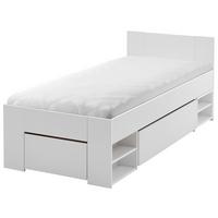 Stauraumbett mit Bettladen 90x200cm Azurro Weiß - Weiß, MODERN, Holzwerkstoff (90/200cm)