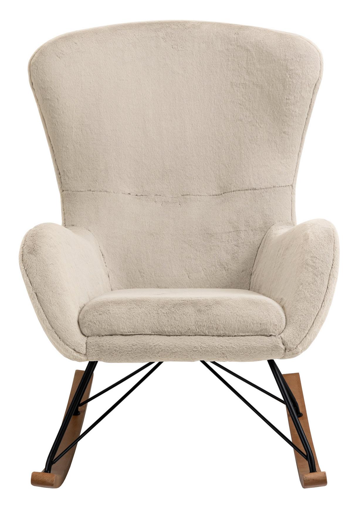 Schaukelstuhl Eiche Dekor, Beige B: 70 Cm - Eichefarben/Beige, MODERN, Textil/Metall (70/102/94cm) - Livetastic