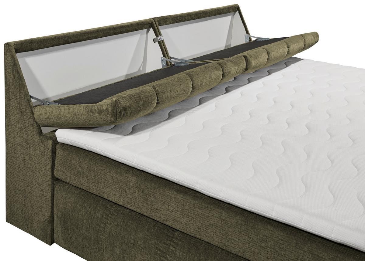 Boxspringbett Elkford 6 Mit Topper & Bettkasten 240x200 - Grün, MODERN, Holzwerkstoff/Textil (240/200cm) - MID.YOU