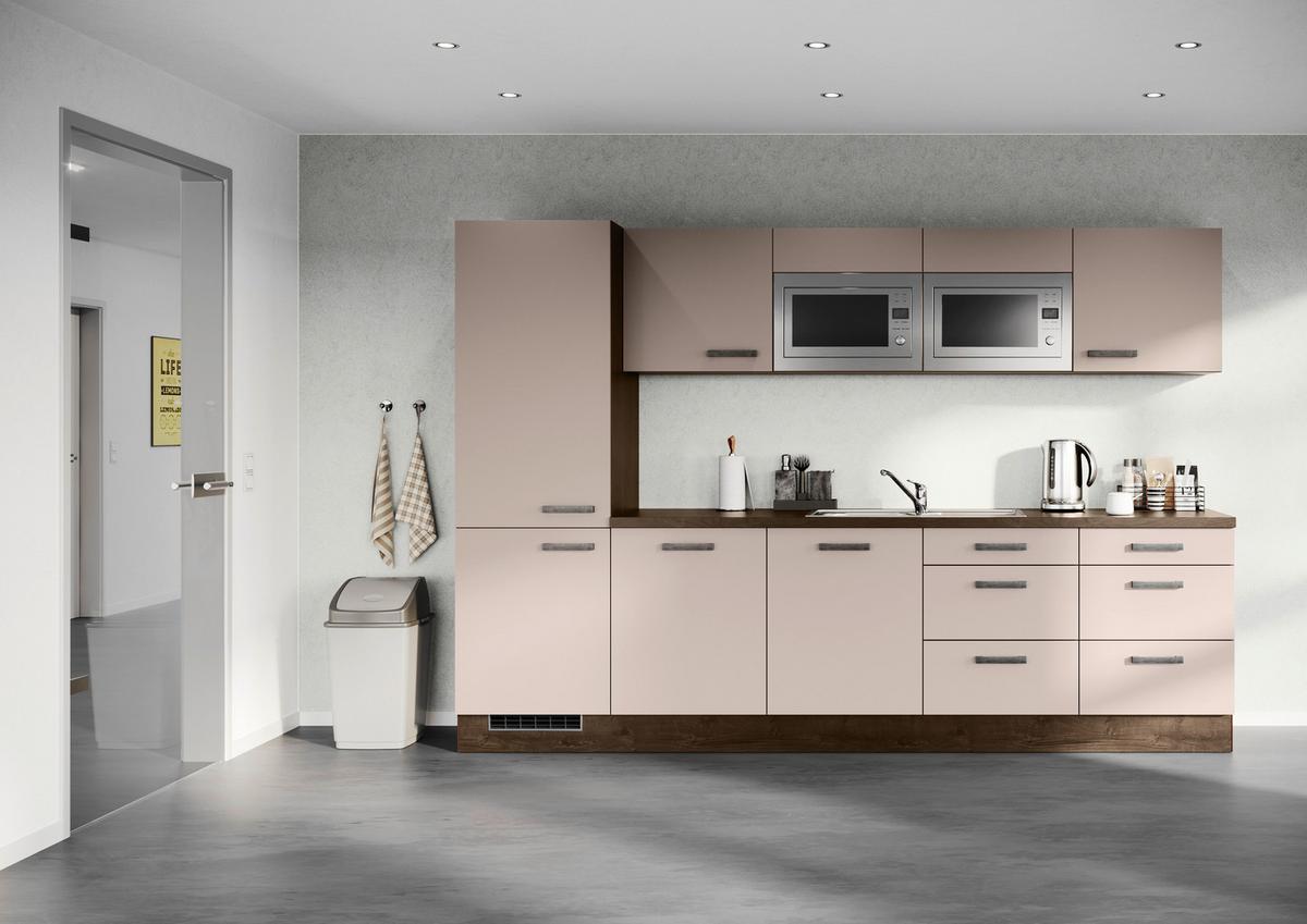 Küchenblock Ip1200 - Eiche dunkel/Cappuccino, Design, Holzwerkstoff (300cm) - Impuls