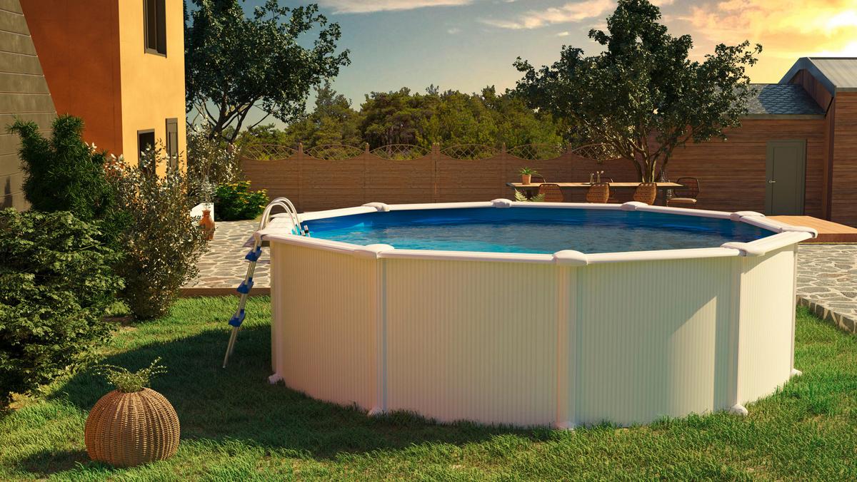 Pool-Set Gre Fidji Kit460eco - Weiß, KONVENTIONELL, Metall (460/460/120cm) - Gre