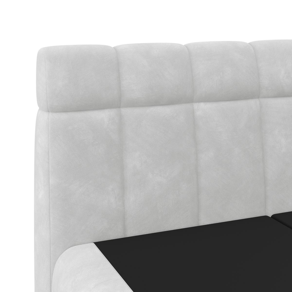 Boxspringbett Nobu O. Matratze Hellgrau, Lf: 160x200 Cm - Hellgrau/Schwarz, Trend, Holz/Textil (160/200cm)