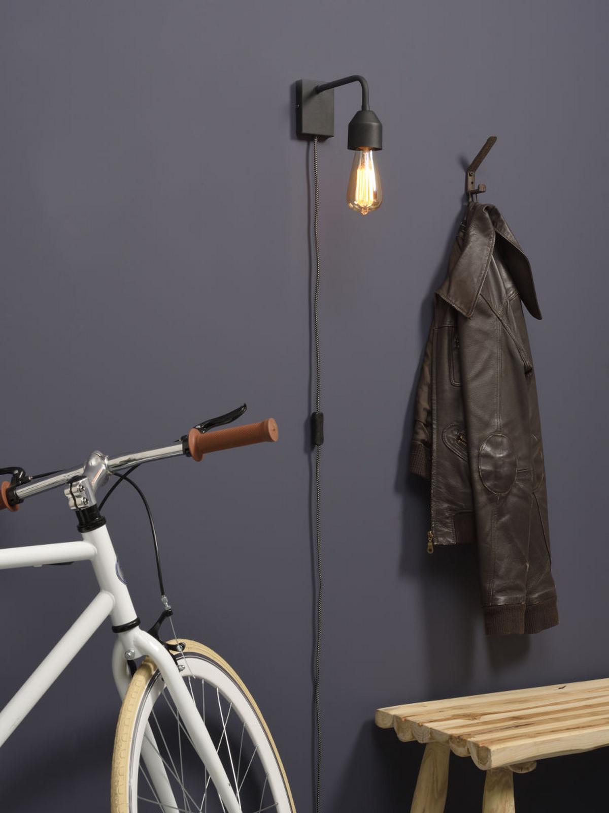 Wandleuchte Madrid 1-Flammig - Schwarz, Design, Metall (7/14,7/20,3cm) - It's about Romi