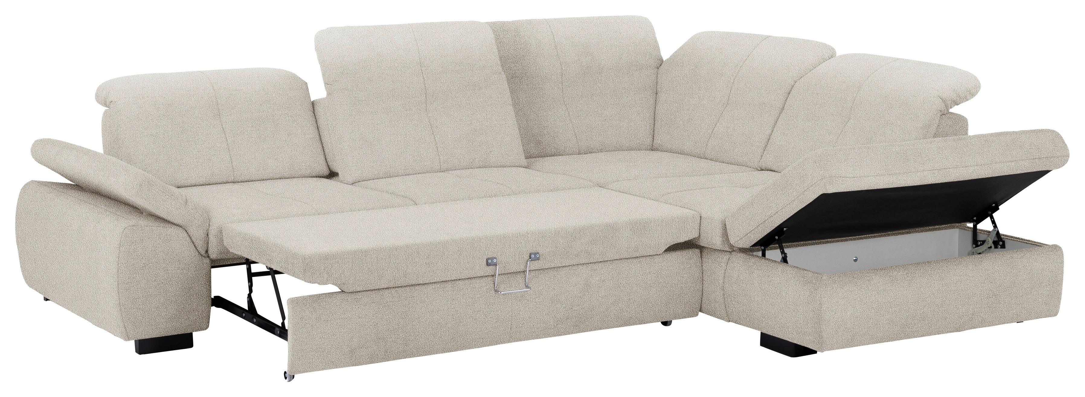 Sedací souprava MARTEN, pravá, s funkcemi, bez polštářů - černá/přírodní barvy, Moderní, textil (315/260cm)