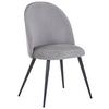 Vierfußstuhl Wando Velours Grau Gepolstert - Schwarz/Grau, Trend, Textil/Metall (53/84/54cm)