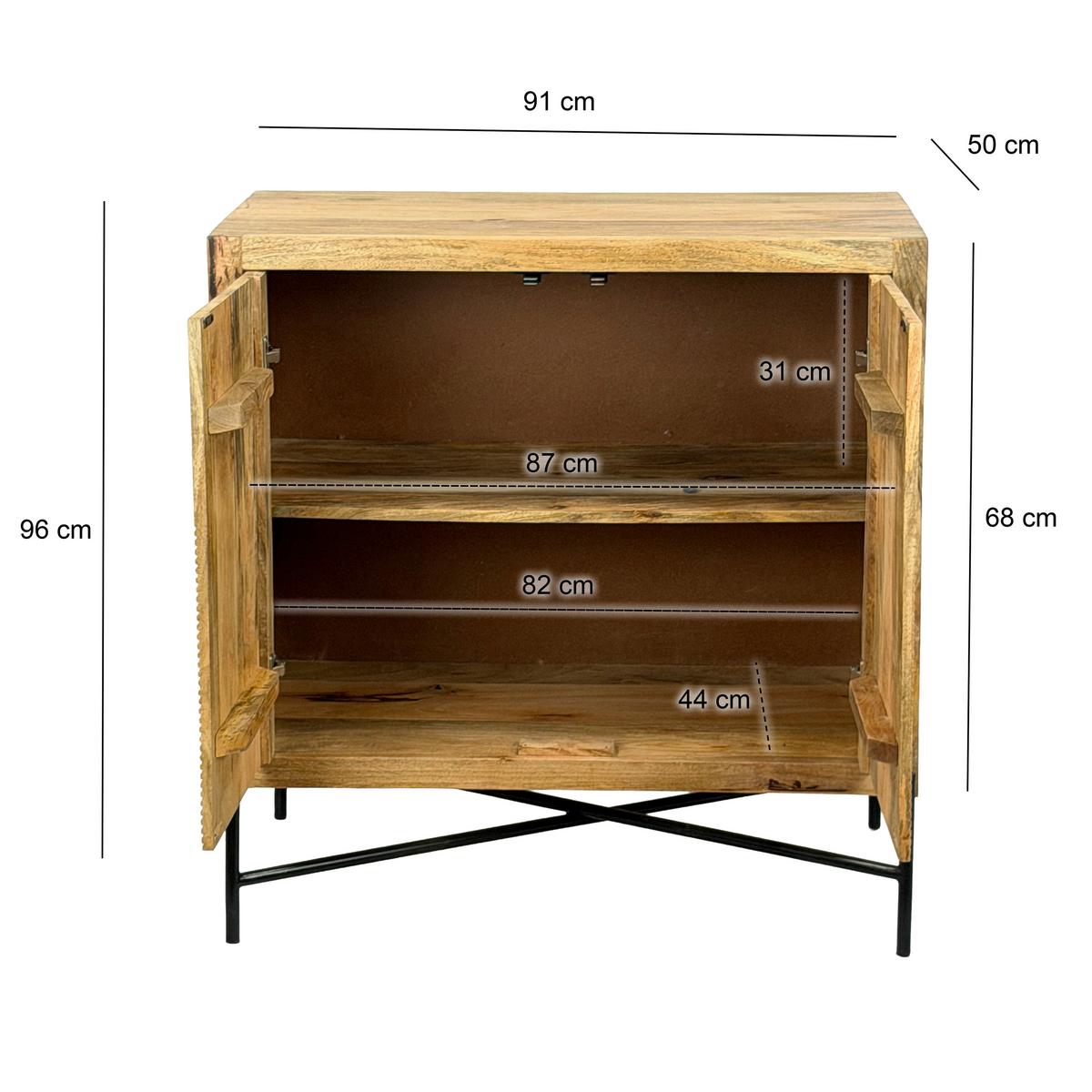 SIDEBOARD Braun B: 91cm - Schwarz/Braun, Design, Holz (91/96/50cm) - Livetastic