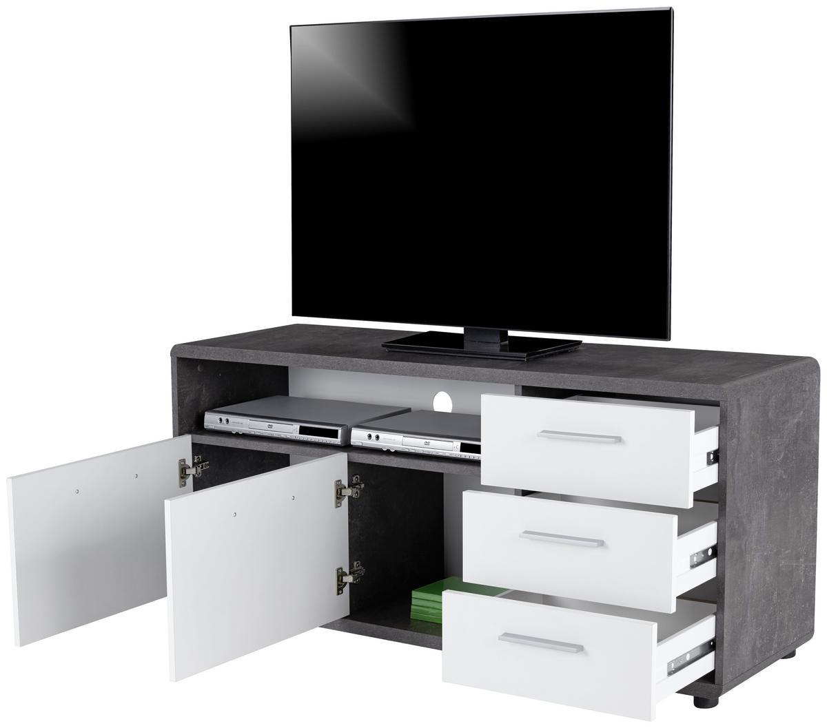 Tv-lowboard Fontana B: 150 Cm Grau/weiß - Schwarz/Weiß, MODERN, Holzwerkstoff (150/60/38cm)