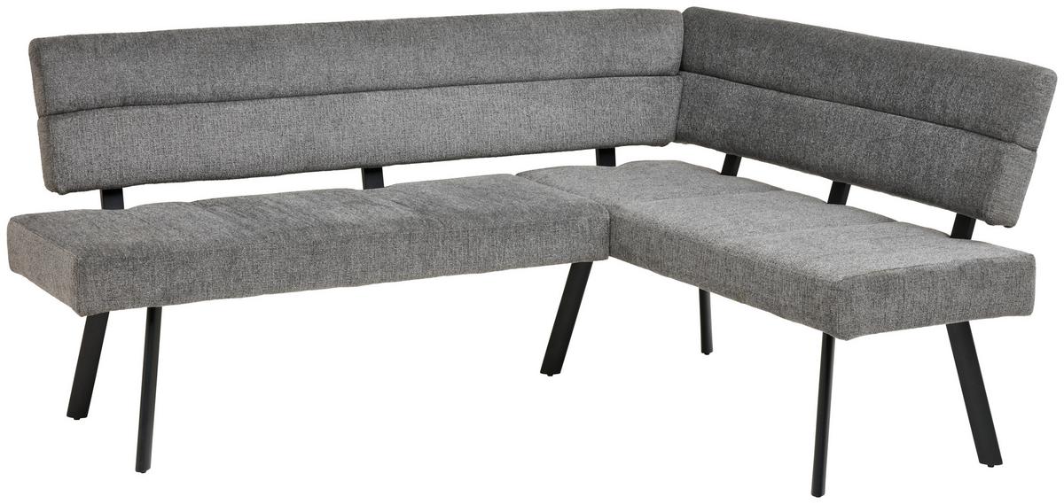 Eckbank Paros Anthrazit, S: 190x150 Cm - Anthrazit/Schwarz, KONVENTIONELL, Textil/Metall (190/150cm) - MID.YOU