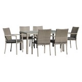 Gartenset Piana - Grau, MODERN, Glas/Kunststoff