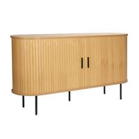 Sideboard Naturfarben/schwarz, B: 140cm - Schwarz/Naturfarben, Design, Holzwerkstoff (140/76/40cm) - Livetastic