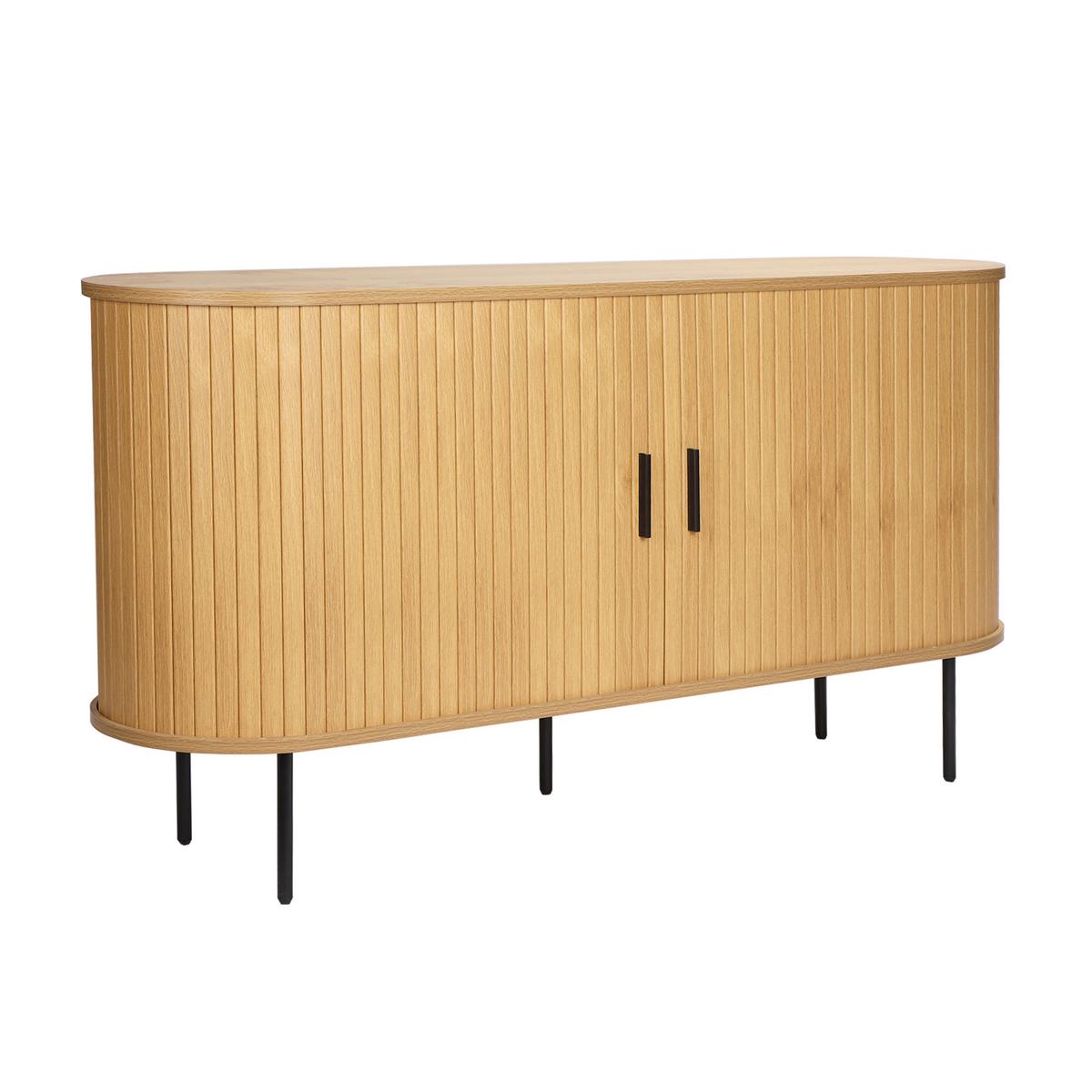 Sideboard Naturfarben/schwarz, B: 140cm - Schwarz/Naturfarben, Design, Holzwerkstoff (140/76/40cm) - Livetastic