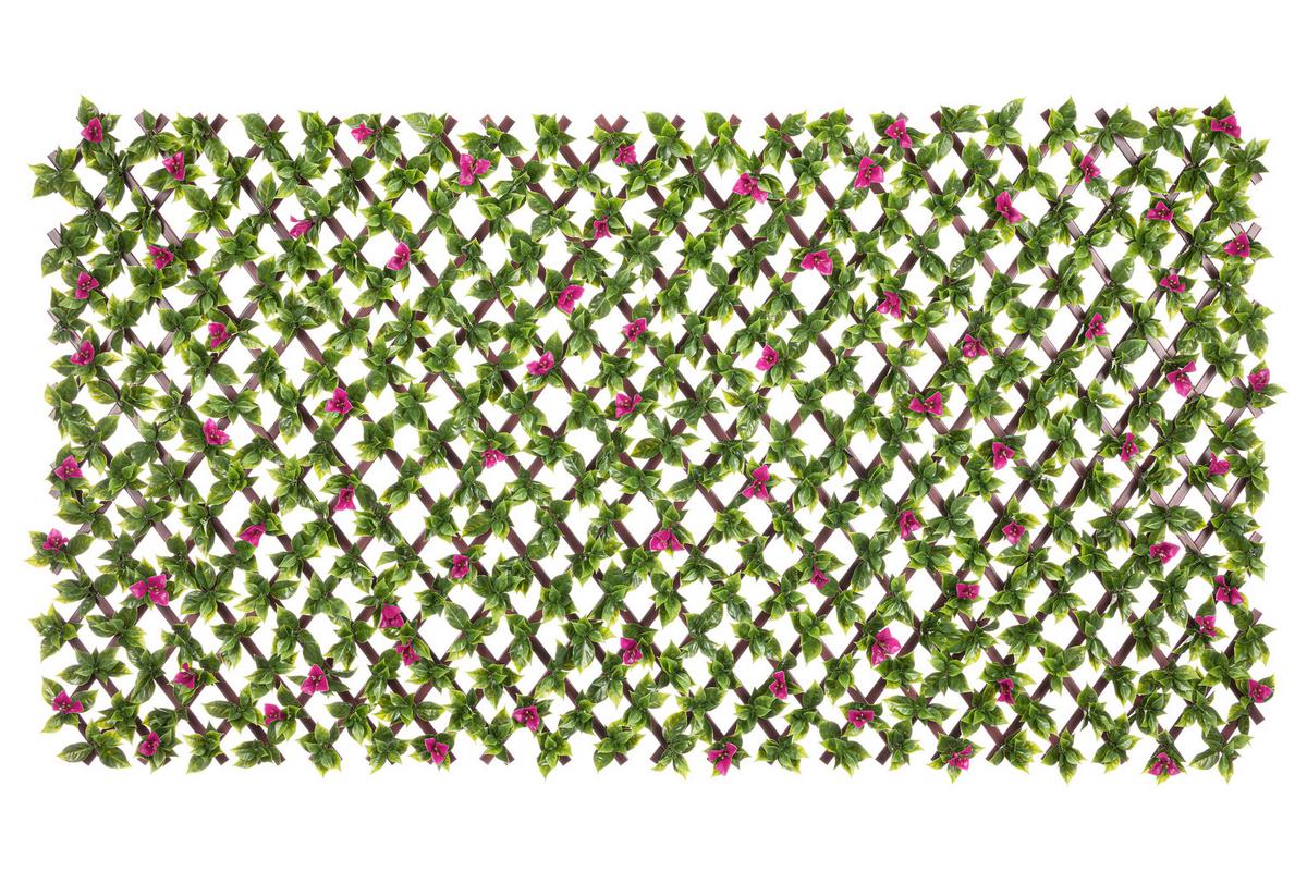 Sichtschutzhecke Elroy - Pink/Walnussfarben, KONVENTIONELL, Kunststoff (200/100cm) - Luca Bessoni