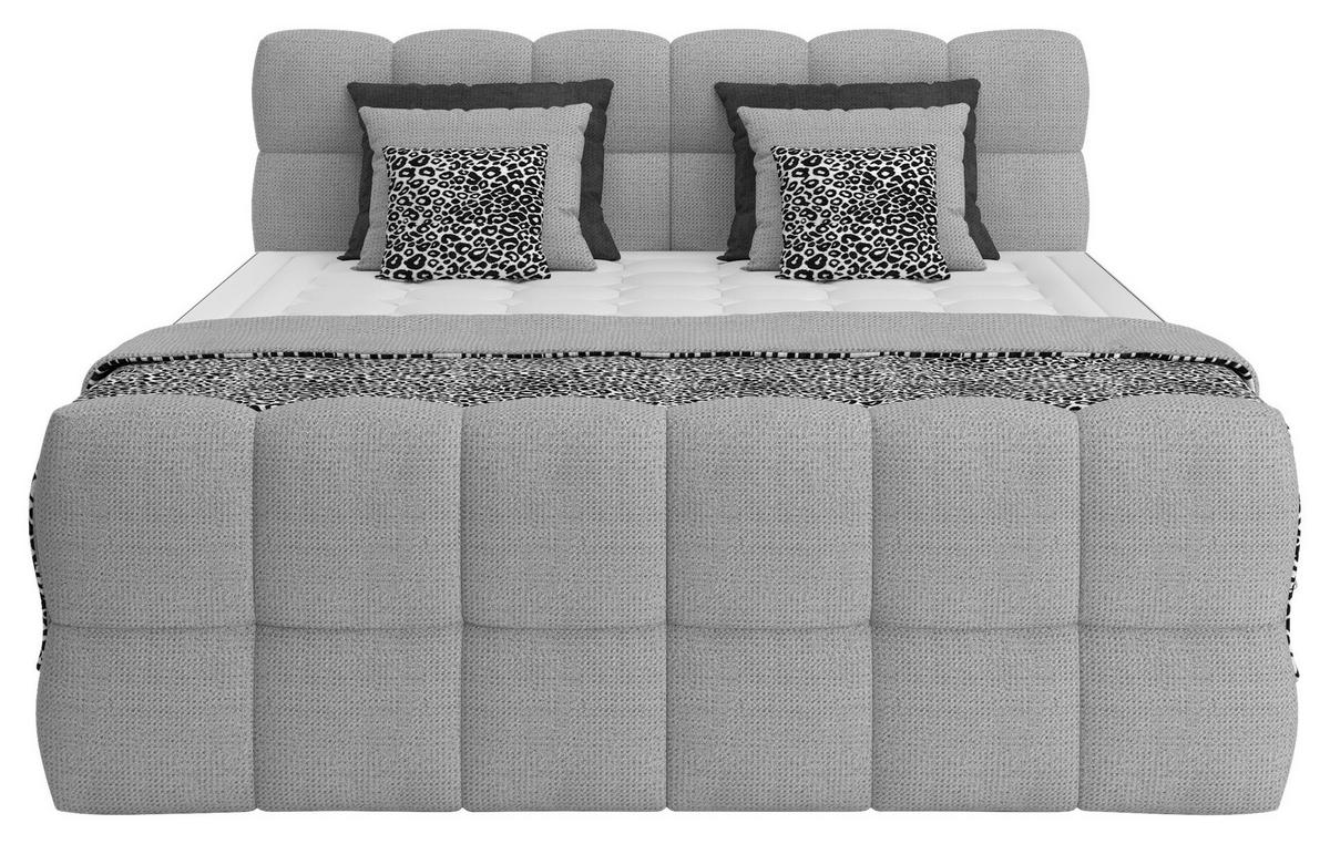 Boxspringbett Brisbane inkl. Bettkasten 160x200 - Hellgrau/Schwarz, Trend, Holz/Holzwerkstoff (160/200cm) - Sembella