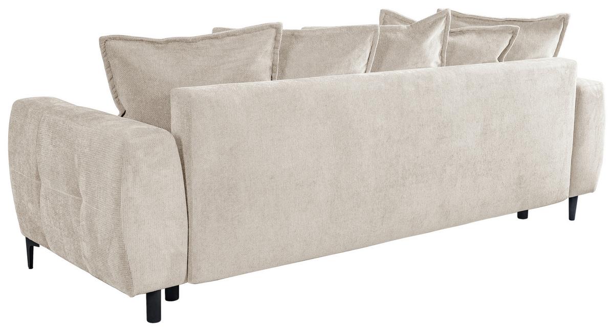Schlafsofa Weronika, Creme B: 247 Cm - Creme/Schwarz, Design, Holz/Holzwerkstoff (247/94/90cm) - MID.YOU