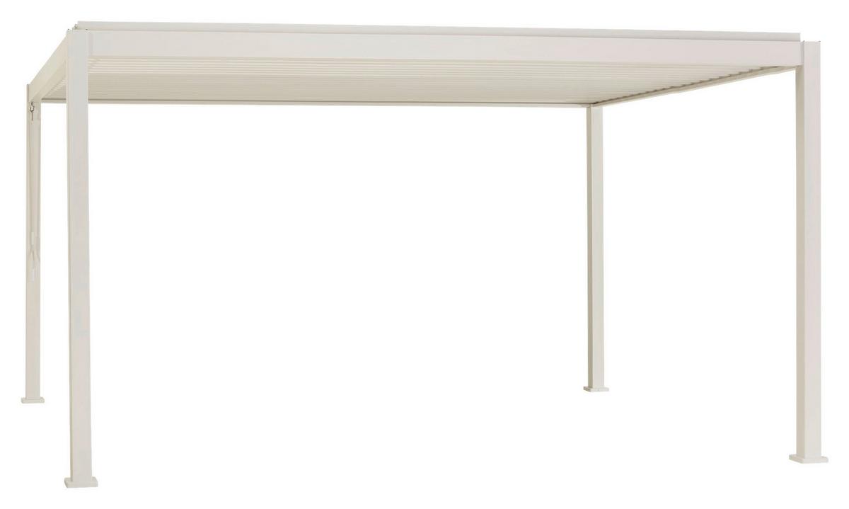Pergola Deluxe 400x300cm Weiss - Weiß, MODERN, Metall (400/250/300cm) - Gardenson