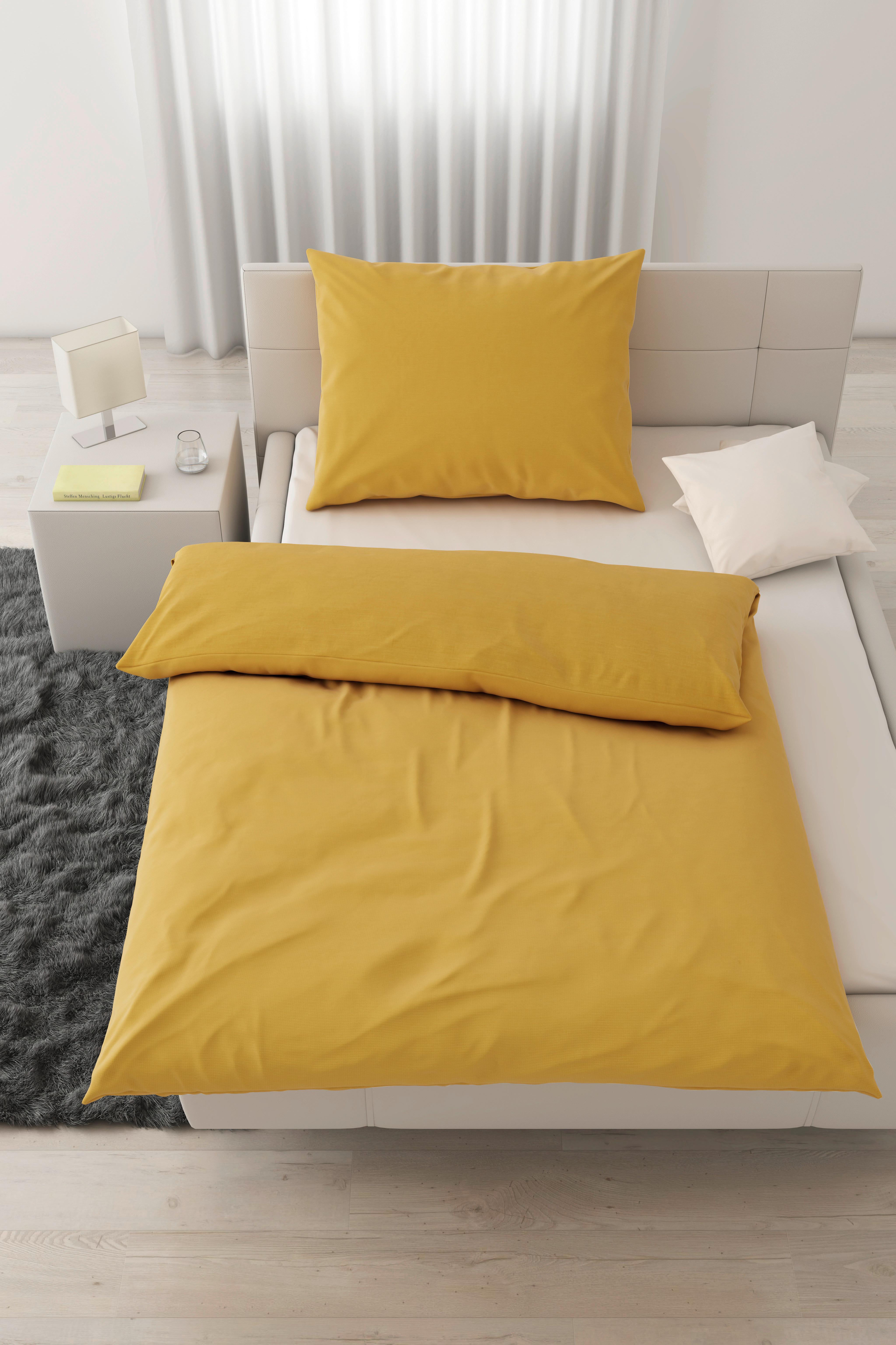 POVLEČENÍ Waffel, 140/200cm, žlutá - žlutá, Moderní, textil (140/200cm) - Modern Living