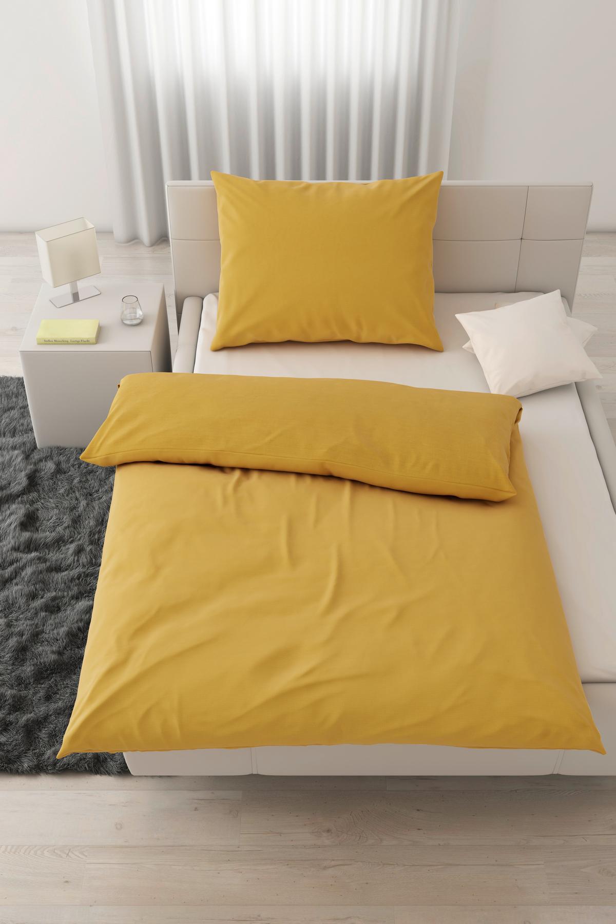 POVLEČENÍ Waffel, 140/200cm, žlutá - žlutá, Moderní, textil (140/200cm) - Modern Living