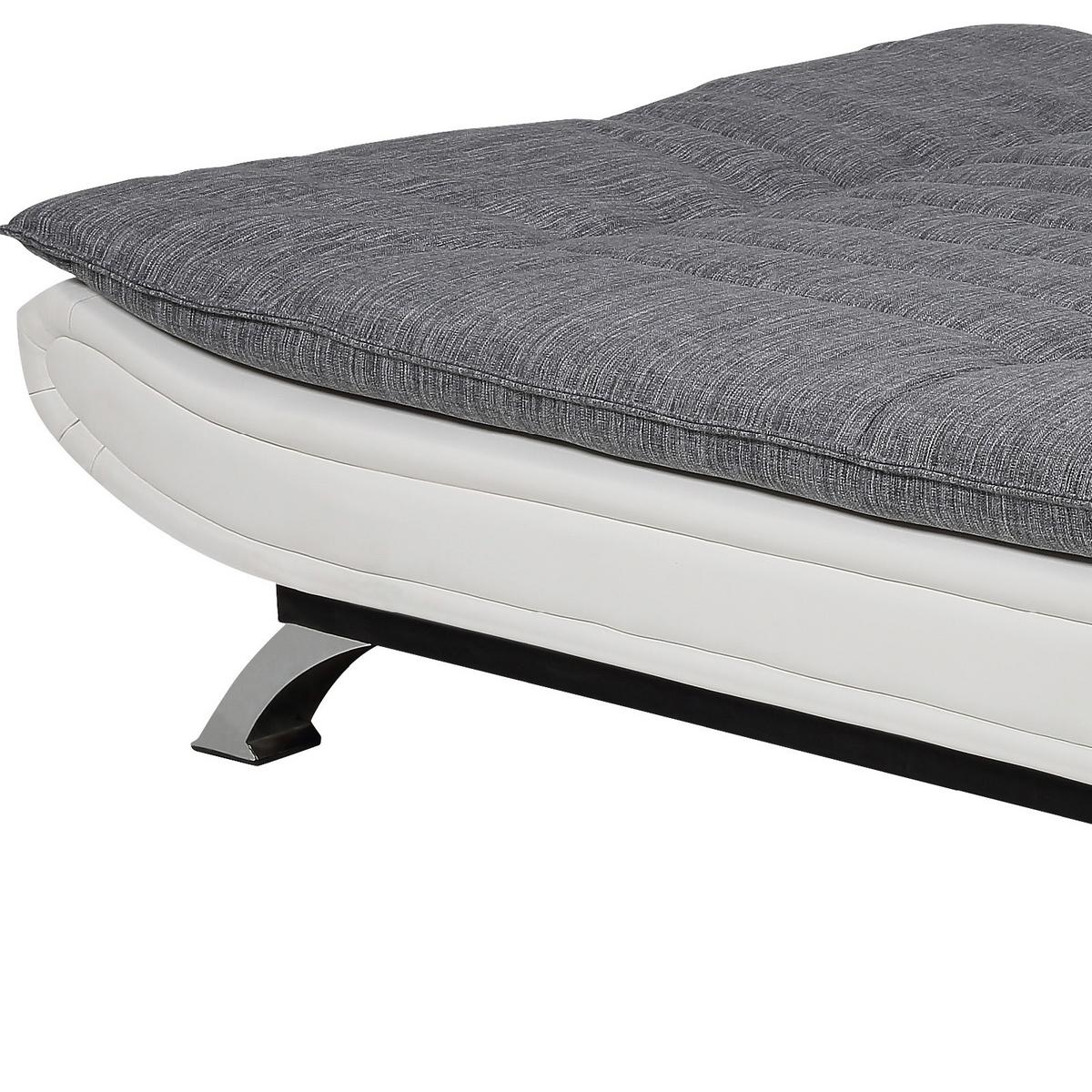 2-sitzer-sofa Mit Schlaffunktion Faith B: 196 Cm - Chromfarben/Weiß, Design, Textil (196/91/98cm) - MID.YOU