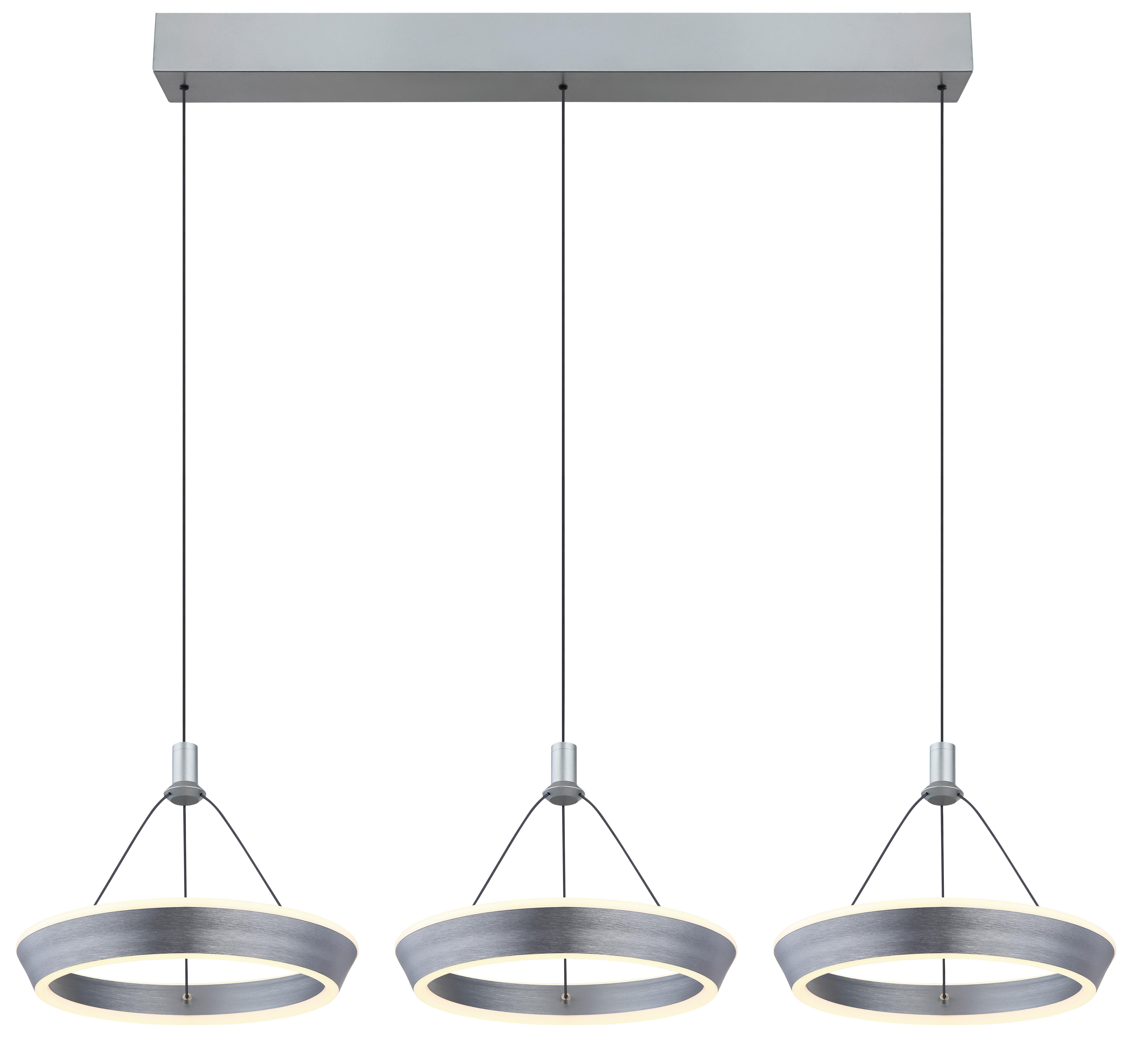 Led-hängeleuchte 67316-3 - Titanfarben/Opal, Design, Kunststoff/Metall (97,5/30,4/200cm) - Globo