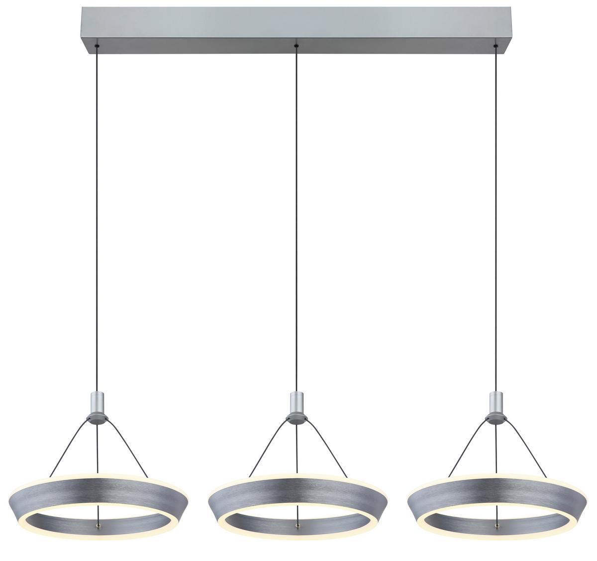 LED-Hängeleuchte 67316-3 - Titanfarben/Opal, Design, Kunststoff/Metall (97,5/30,4/200cm) - Globo