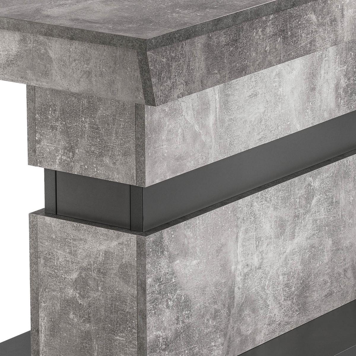 Esstisch ausziehbar Matthew 140-195x90 cm Grau Betonoptik - Dunkelgrau/Grau, MODERN, Holzwerkstoff (140/90/75cm) - MID.YOU