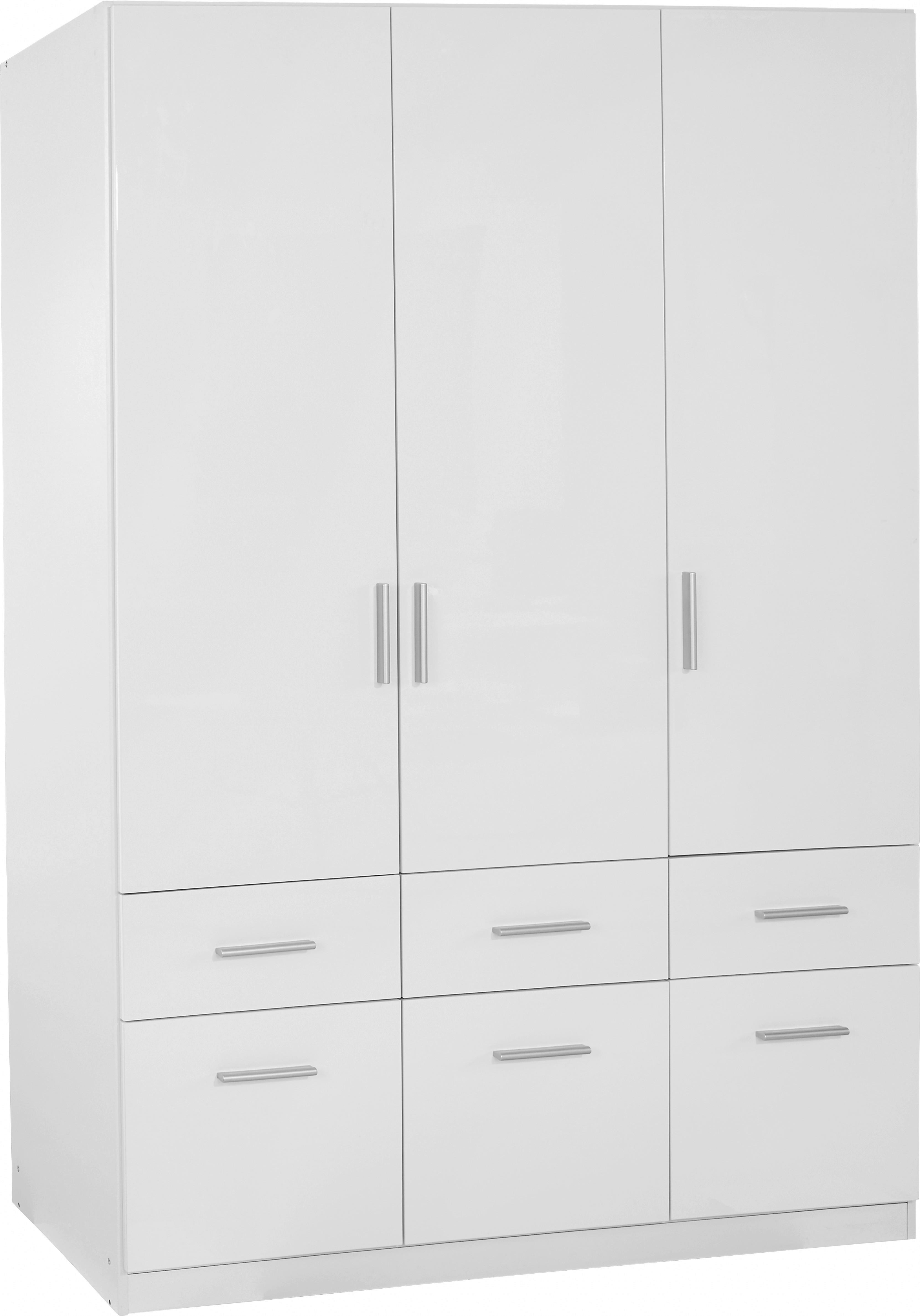 ŠATNÍ SKŘÍŇ CELLE - bílá/barvy hliníku, Moderní, dřevo/plast (136/197/54cm)