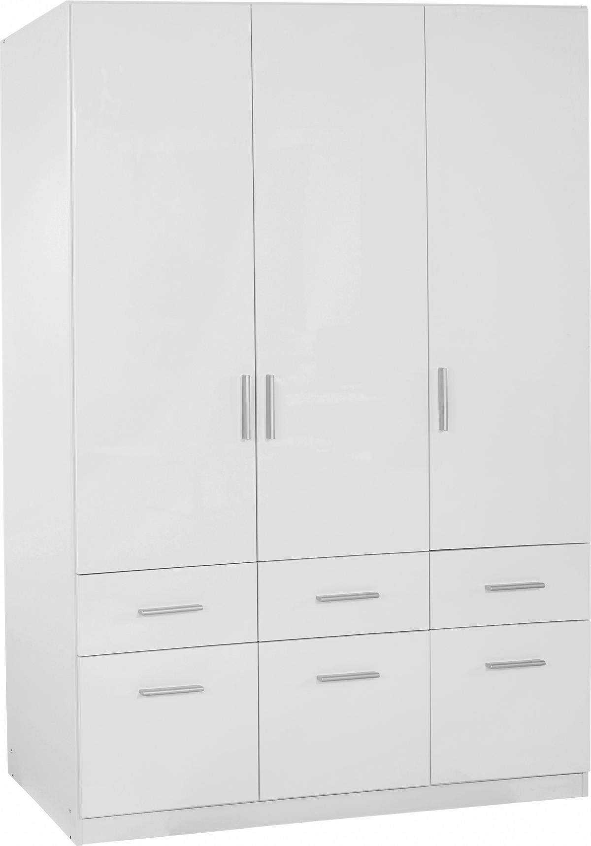 ŠATNÍ SKŘÍŇ CELLE - bílá/barvy hliníku, Moderní, dřevo/plast (136/197/54cm)
