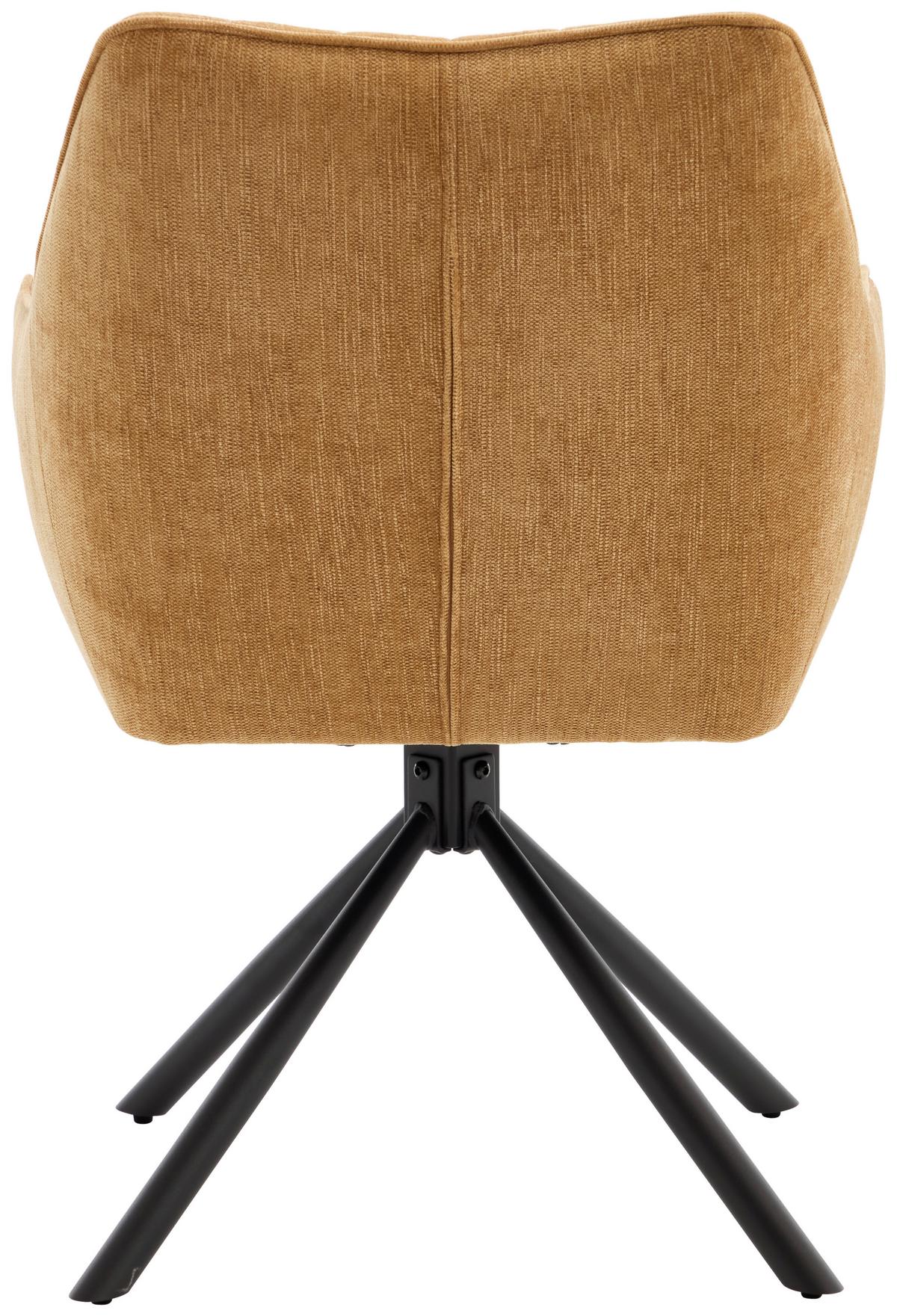 STOLIČKA S PODRÚČKAMI TRIENT - čierna/horčicovožltá, Modern, kov/textil (63/88/62cm) - Premium Living