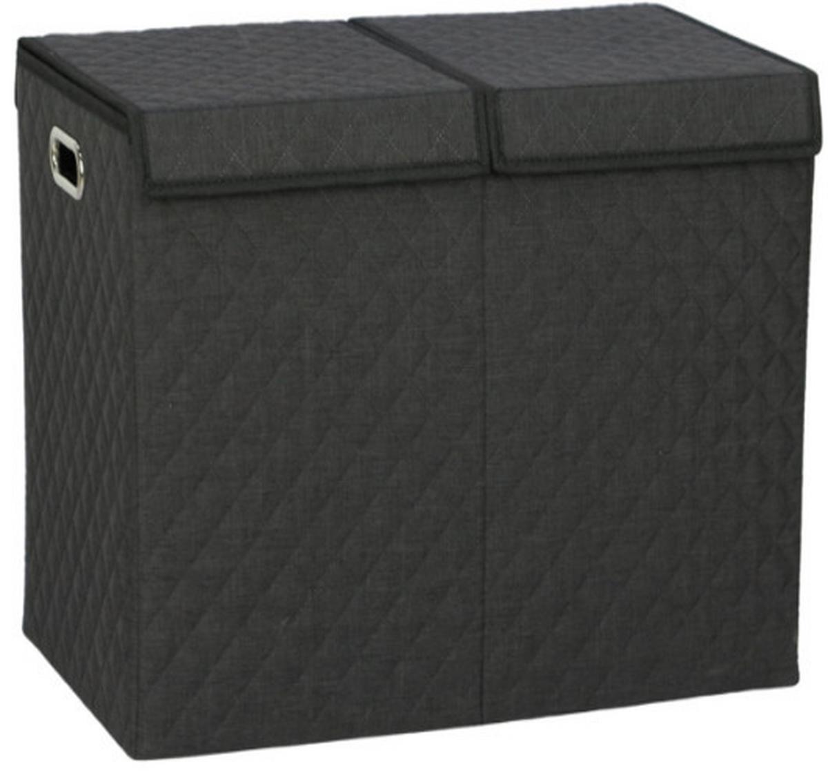 Koš na prádlo OXFORD 2 - černá, Moderní, kov/karton (58/33/41cm) - Mömax