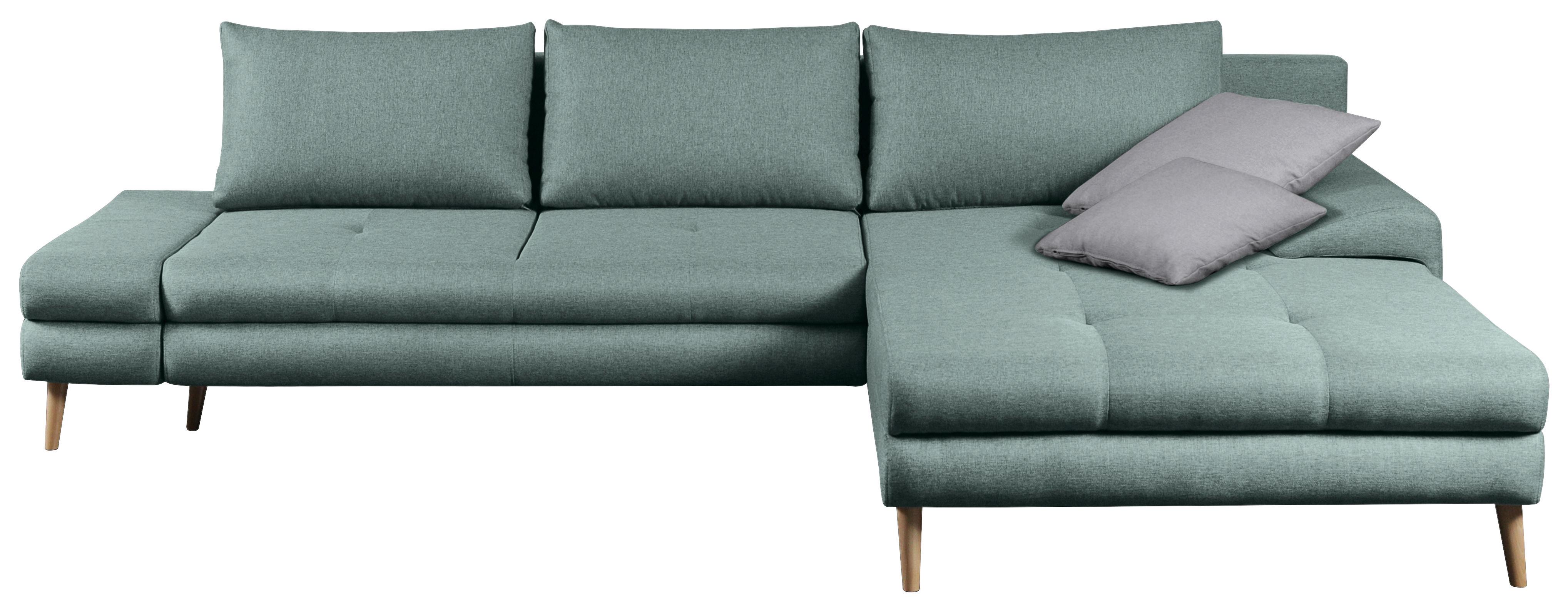 Ecksofa Mit Schlaffunktion Floby Stauraum Hellblau - Erlefarben/Naturfarben, Trend, Textil (313/215cm) - MID.YOU