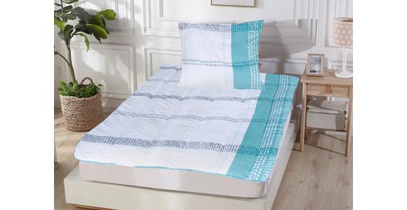 Bettenset Sandra - Türkis/Grau, KONVENTIONELL, Textil - Primatex