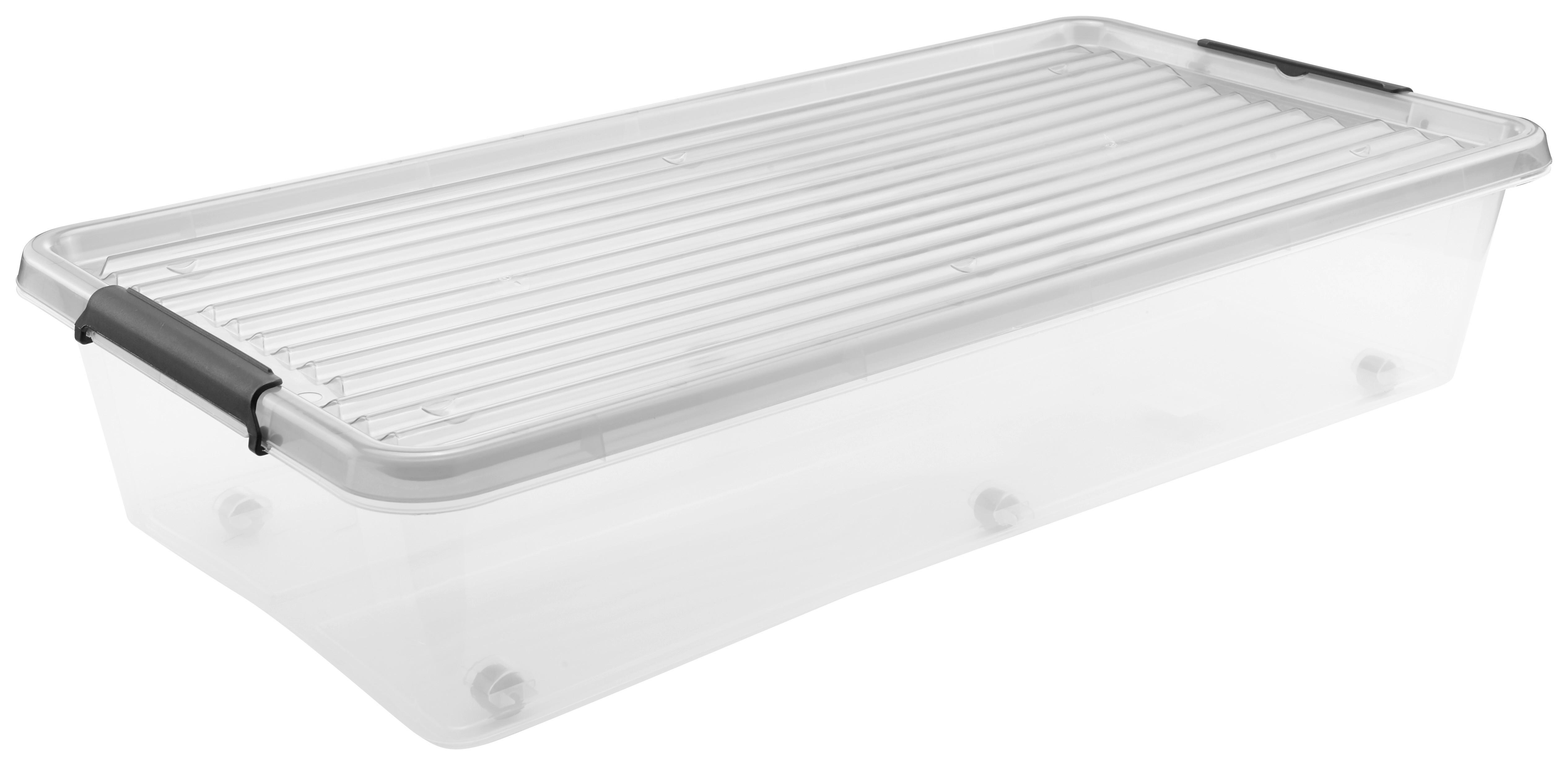 pojízdný úložný box pod postel RITA - CA. 35L - EXT- - černá/průhledné, Konvenční, plast (76/39/16,5cm) - Mömax