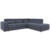 Ecksofa +  Kopfteilverstellung Brandon Dunkelgrau Mikrofaser - Dunkelgrau/Schwarz, Design, Textil (275/228cm) - MID.YOU
