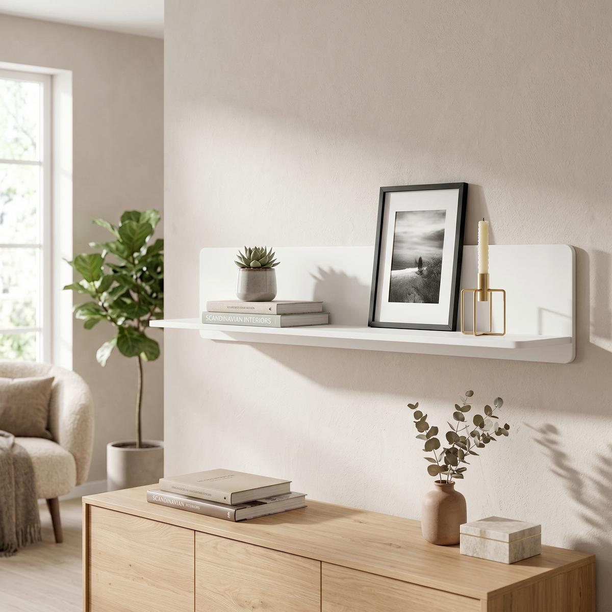 Wandboard Lazio Weiß B: 140 cm - Weiß, Trend, Holzwerkstoff (140/24/21,6cm)
