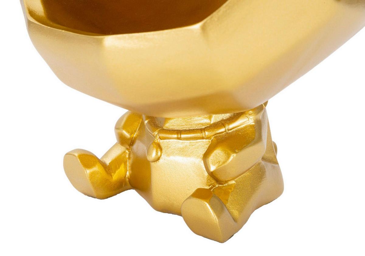 Skulptur Decor Dog Schwarz, Goldfarben B: 17 cm - Goldfarben/Schwarz, Basics, Kunststoff (17/23.5/17cm)