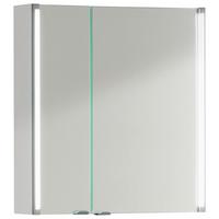 Spiegelschrank LED-Line 2-Türig BxHxT: 61x67x16,5cm Weiß - Weiß, MODERN, Glas/Holzwerkstoff (61/67/16,5cm) - MID.YOU