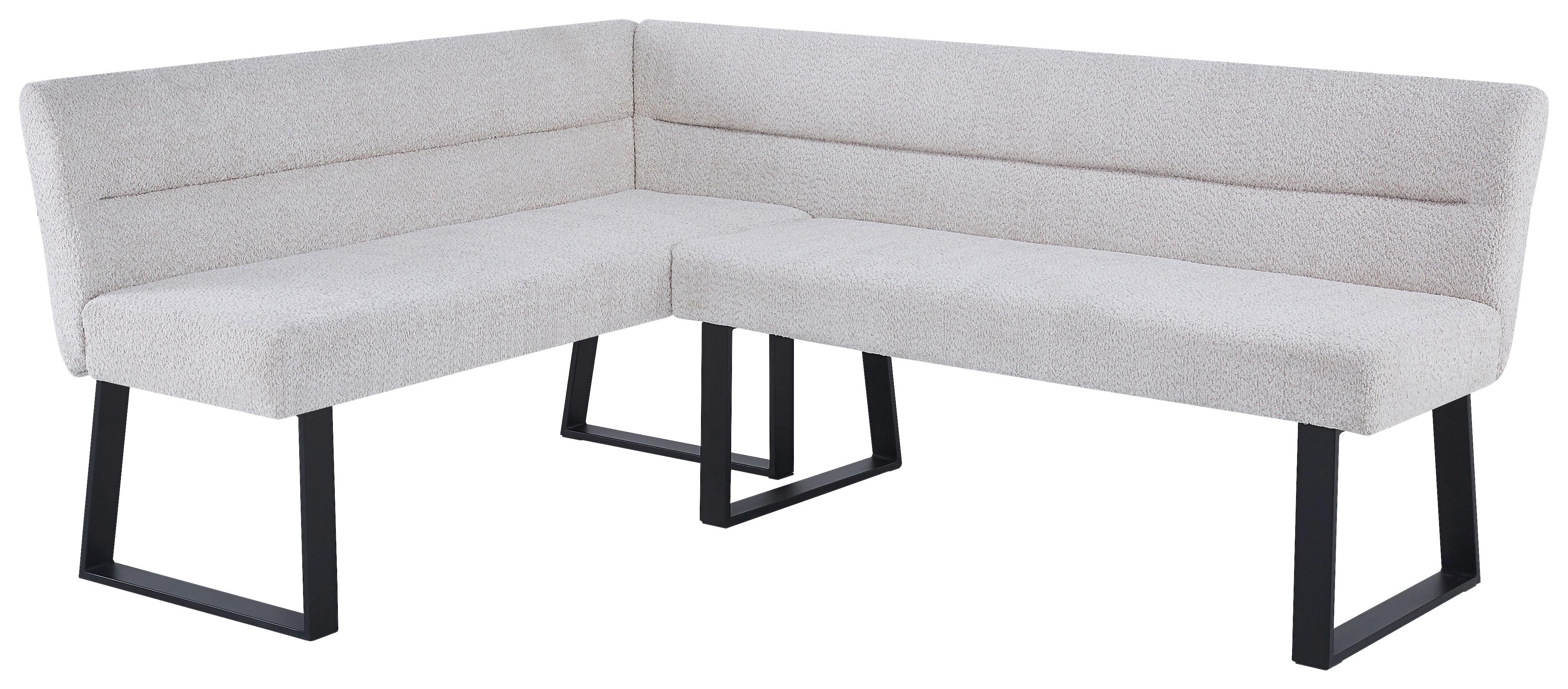 Eckbank Kea Beige, S: 150x190 Cm - Beige/Schwarz, KONVENTIONELL, Textil/Metall (150/190cm) - MID.YOU