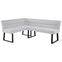 Eckbank Kea Beige, S: 150x190 Cm - Beige/Schwarz, KONVENTIONELL, Textil/Metall (150/190cm) - MID.YOU