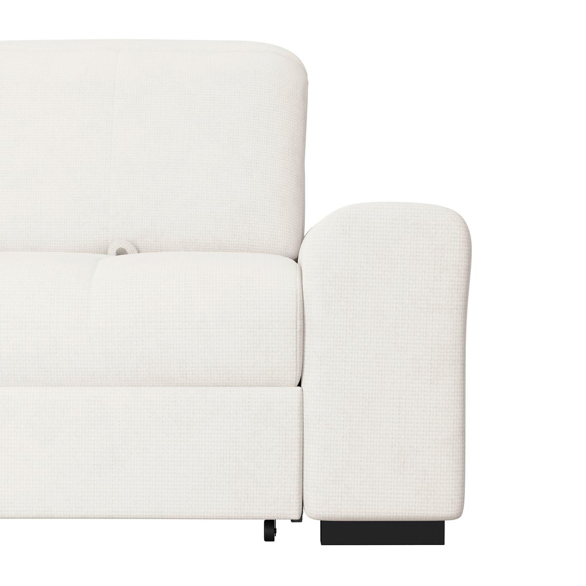 Ecksofa mit Bettfunktion Malaga new Chenille creme - Creme/Schwarz, KONVENTIONELL, Textil (203/286cm) - Ondega