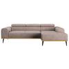 Ecksofa Sandfarben Mit Sitzvorzug S: 244x157 Cm - Sandfarben/Schwarz, KONVENTIONELL, Textil (244/157cm) - Cotta