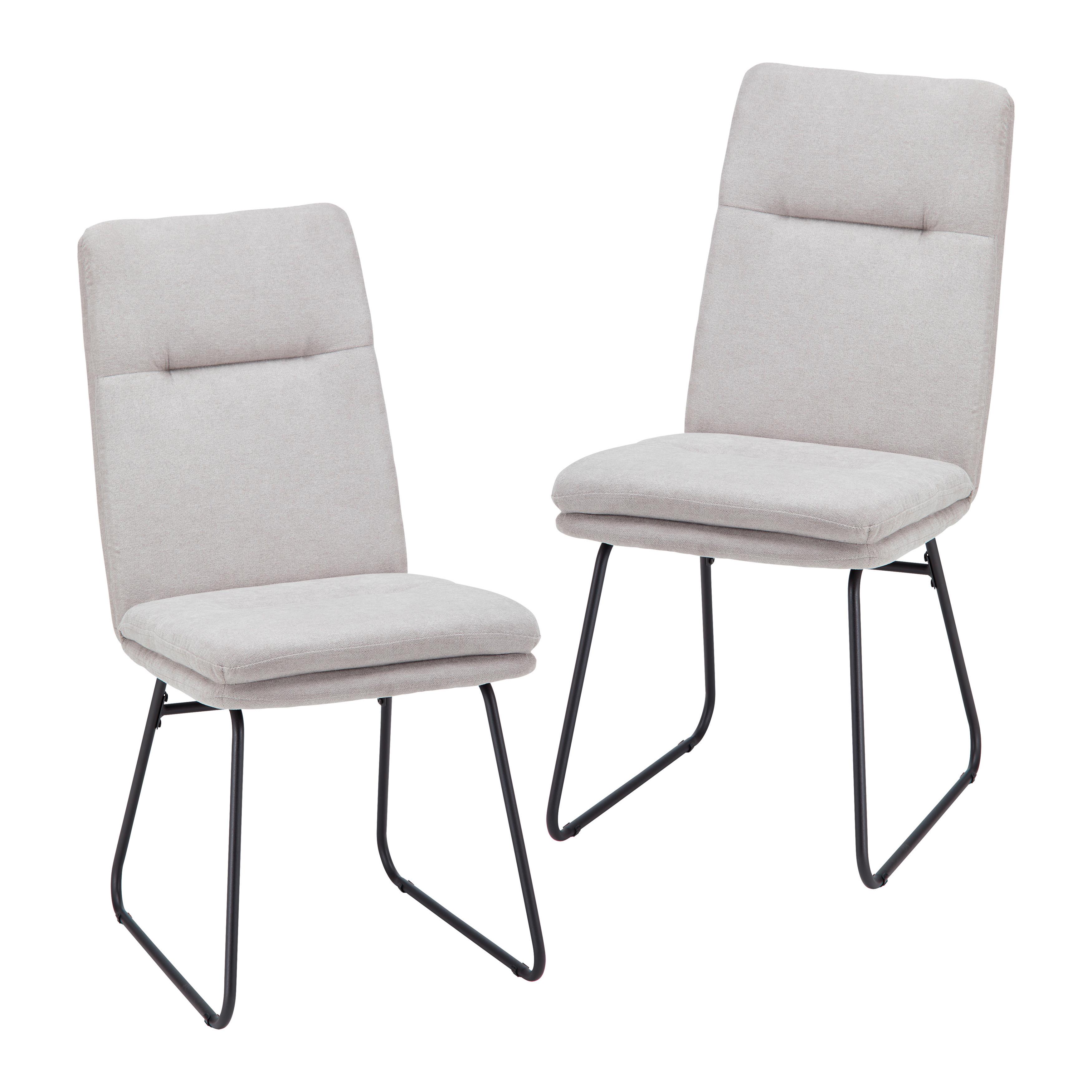 Sada židlí LEO taupe - černá/šedohnědá, Moderní, kov/textil (49/99/68cm) - Bessagi Home