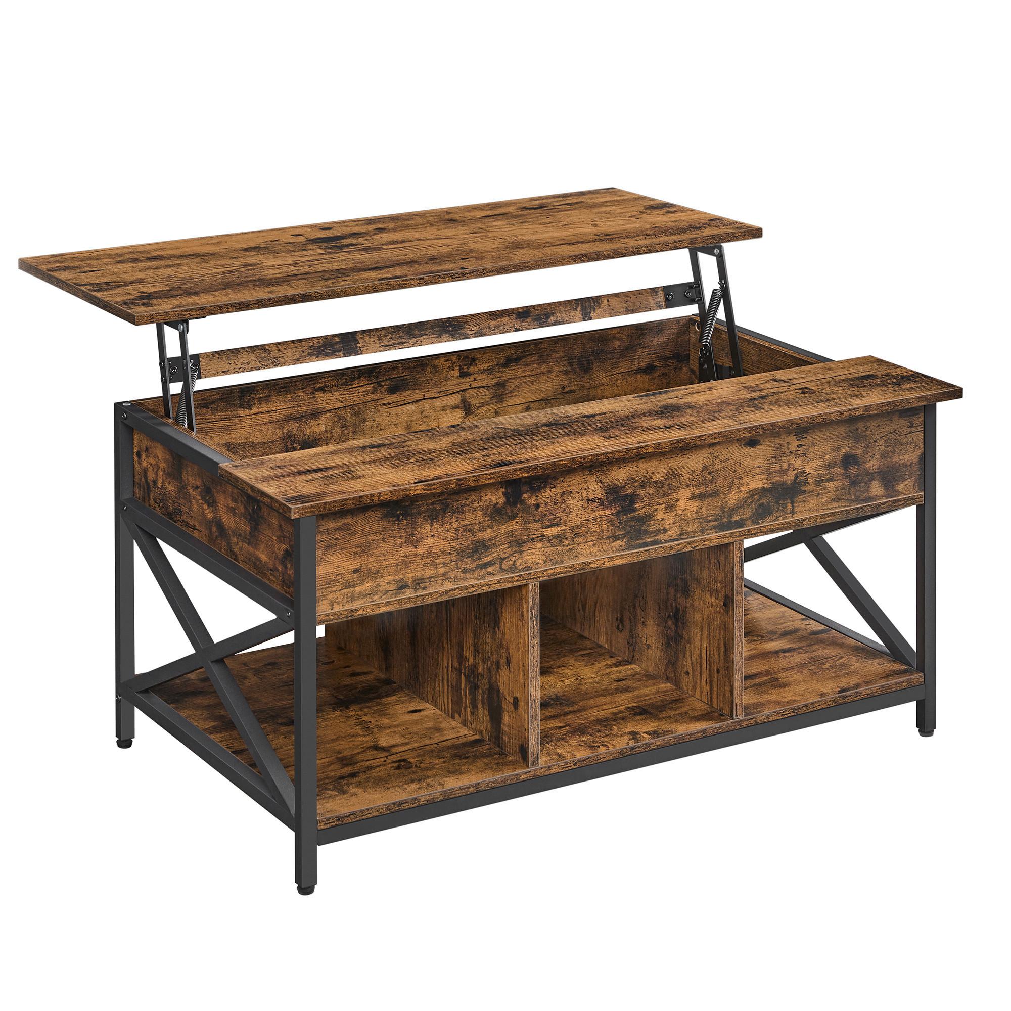 Couchtisch Braun, Schwarz B: 100 cm - Schwarz/Braun, Trend, Holzwerkstoff/Metall (100/48-62/60cm) - MID.YOU