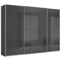 Tolóajtós Szekrény Feldkirch  315/229 Cm - magasfényű antracit/antracit, Modern, faalapú anyag/Üveg (315/229/62cm)