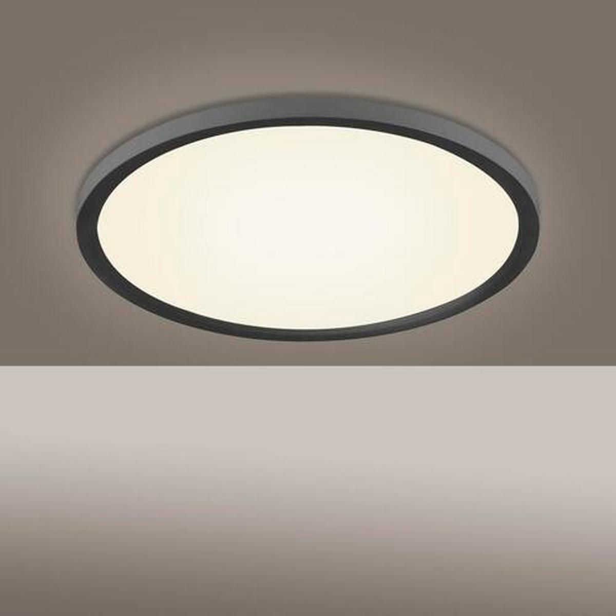LED-Deckenleuchte Flat 15571-18 - Schwarz, Basics, Kunststoff/Metall (40/40/4,5cm)