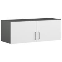 Aufsatzschrank B: 91 cm Aalen Extra Grau/ Weiß - Weiß/Grau, KONVENTIONELL, Holzwerkstoff (91/39/54cm)