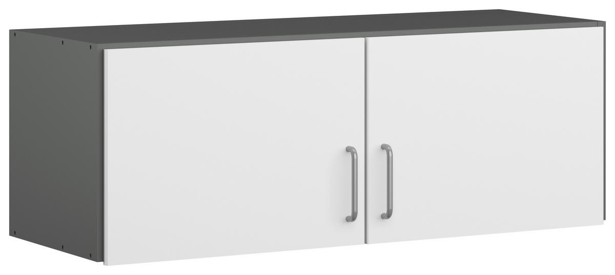 Aufsatzschrank B: 91 cm Aalen Extra Grau/ Weiß - Weiß/Grau, KONVENTIONELL, Holzwerkstoff (91/39/54cm)